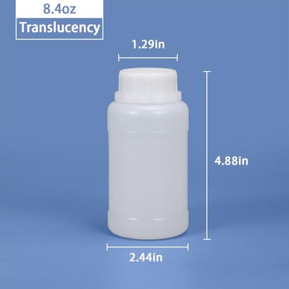 8 oz Leakproof HDPE Wide Mouth Bottles, Food Grade Translucent Plastic Storage Bottles with Sealed Caps, 4 Pack - color: Translucent, size: 8 ounces