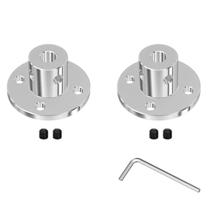 2Pcs 4mm ID 10mm OD Flange Shaft Rigid Coupling, Silver