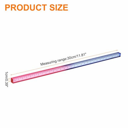 HARFINGTON Acrylic Clear Straight Rulers 30cm Metric,Blue-Pink - color: Blue-Pink, size: 30cm