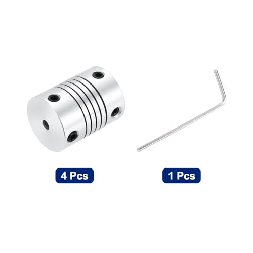 uxcell 4Pcs 3mm to 3mm Aluminum Alloy Shaft Coupling L25xD19 Flexible Coupler Beam Stepper Motor Joint Connector for 3D Printer CNC Machine DIY Encoders and Motors Shaft,Silver - size: 3mm to 3mm