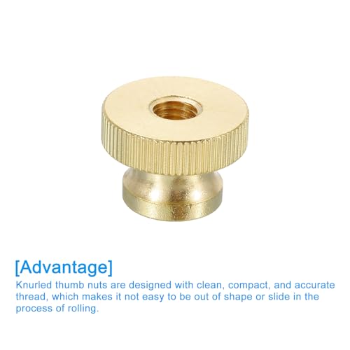 uxcell Knurled Thumb Nuts, 3Pcs M8 x D23mm x H16mm Brass High Head Through Hole with Collar High Head Through Hole Round Knobs Fasteners for 3D Printer Parts, Machine Tools - size: M8 x D23mm x H16mm