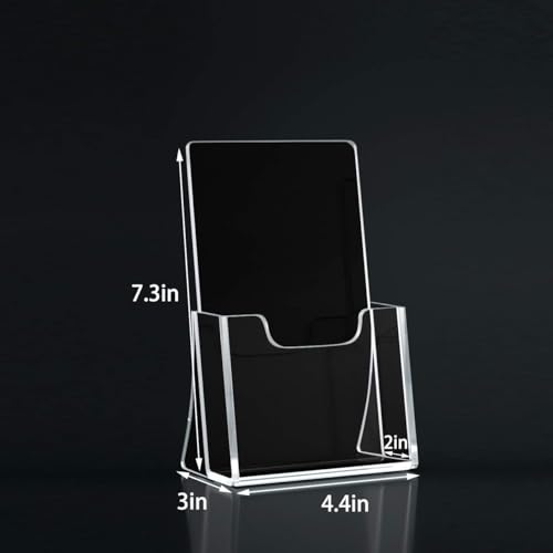 HIIMIEI 2 Pack 4 inch Wide Acrylic Brochure Holders - size: 4''x 6''