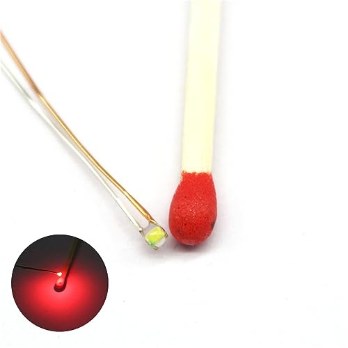 50pcs Pre-soldered Micro Litz Wired Leads Red SMD Led 0603 + Muti-Resistor NEW - color: (4)Red, size: 50pcs
