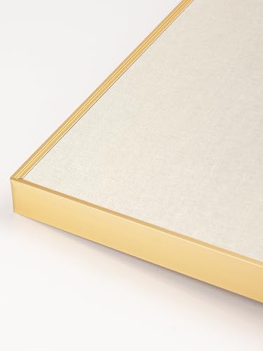 Fabric Bulletin Board 16x12 inches, Golden Aluminum Framed Wall Pin Board - color: Oatmeal White Fabric & Golden Frame, size: 15.8" x 11.8"