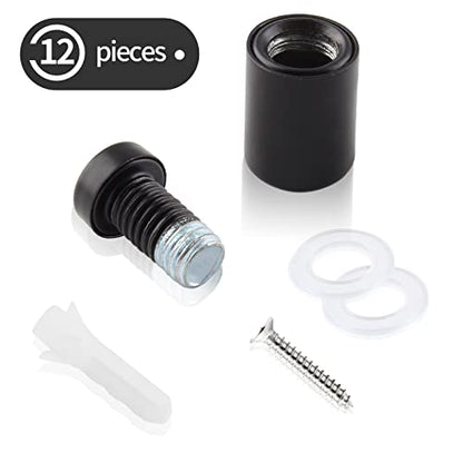 1/2" x 3/4" Sign Standoff Screws, Black Acrylic, 12 Pcs - color: Black, size: 1/2" x 3/4",12 Pcs