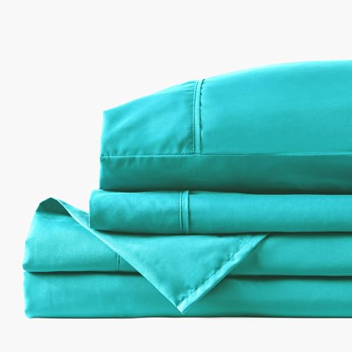 PeachSkinSheets Cooling Bed Sheets for Hot Sleepers (Twin, Tiki Turquoise) - color: Tiki Turquoise, size: Twin