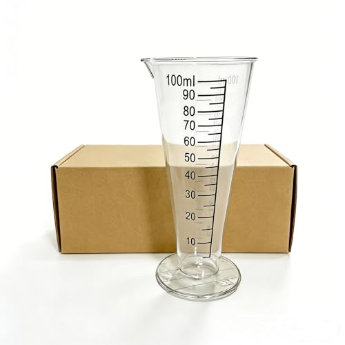 100ml Plastic Liquid Measuring Cup - Graduated Measuring Beaker with Clear Scale for Kitchen, Lab & Mixing