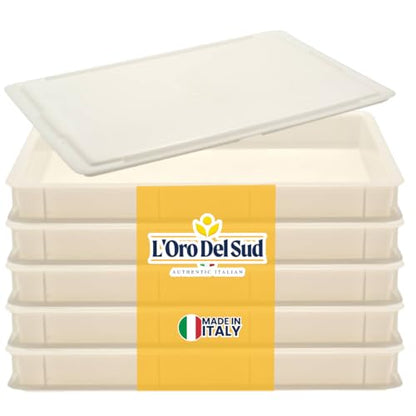 L'Oro Del Sud Commercial Dough Proofing Box Tray with Lid, White, 5 Pack - size: 5 Pack