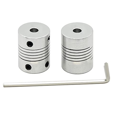 2PCs Flexible Couplings 5mm to 5mm for NEMA 17 Shaft and T5 Lead Screw for RepRap 3D Printer Laser Engraving CNC Machine - size: 5mm to 5mm