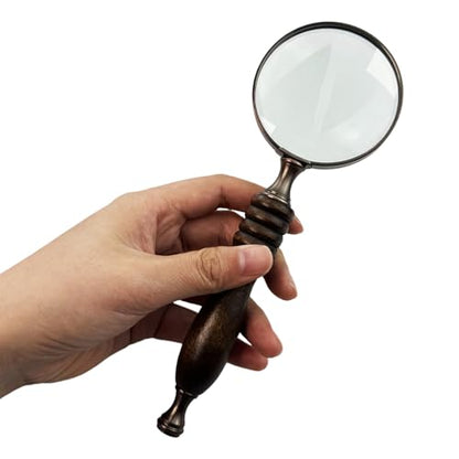 10X Antique Handheld Magnifying Glass Portable Reading Magnifying Glass