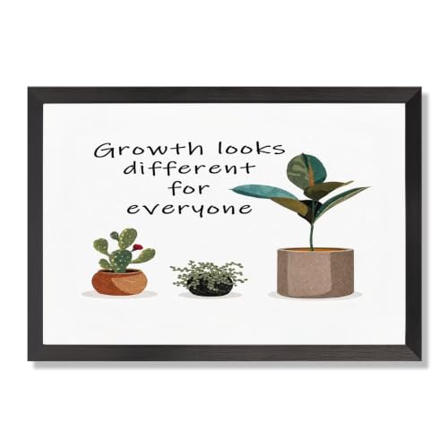 Unique Growth Canvas Wall Art Cactus Poster 16x20in Black Framed Flat - color: style 013, size: 16"L x 20"W