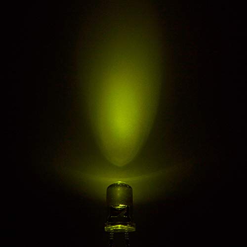 CHANZON 100 pcs 5mm Yellow-Green LED Diode Lights(DC 2V 20mA) - color: E) Yellow-green, size: 5mm Round Top
