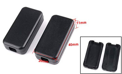 40mmx20mmx11mm Power Project Enclose Case Junction Box Waterproof Small Engineering Wire Switch Plastic Black, 12-Pack - size: 40 x 20 x 11mm(12PCS)
