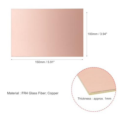 uxcell 5pcs 150x100mm Double Sided Copper Clad Laminate PCB Circuit Board FR4 1mm Thickness DIY Prototyping PCB Board - size: 150mmx100mmx1mm