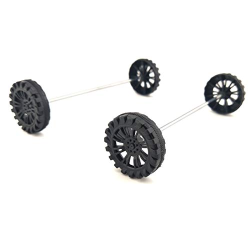 EUDAX 30mmx8mm Plastic Roll 2mm Dia Shaft Toys Wheel and 2mmx100mm STEM Shaft Round Rod Axles for DIY Toy RC Car Truck Boat Helicopter Model Part (Black, 100pcs) (Pack of 2) - color: Black, size: 100pcs (Pack of 2)