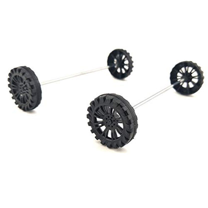 EUDAX 30mmx8mm Plastic Roll 2mm Dia Shaft Toys Wheel and 2mmx100mm STEM Shaft Round Rod Axles for DIY Toy RC Car Truck Boat Helicopter Model Part (Black, 100pcs) (Pack of 2) - color: Black, size: 100pcs (Pack of 2)