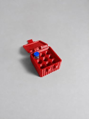 Peptide Case for Fridge, Vial Storage Box Holds 9 Vials 2ml 3ml, Red - color: Red