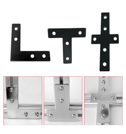 10 Set 2020 Aluminum Extrusion Profile Hardware V T Slot L Brackets - style: 10 sets L with M5
