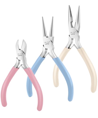 Mr. Pen- Pliers for Jewelry Making, 3 Pack, Chain Nose - color: Pastel