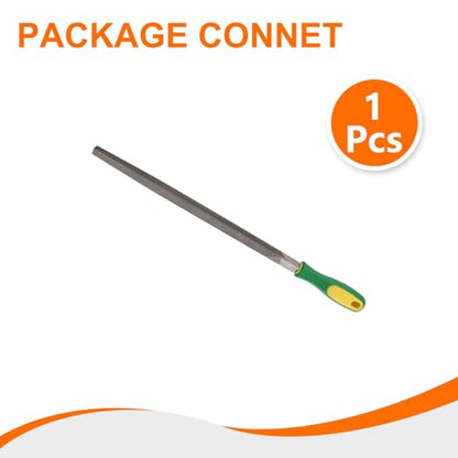 HARFINGTON Triangle Coarse Teeth Cut File 12" Double Cut Teeth High Carbon Steel Hand Rasp File Plastic Handle for Metal Wood Deburring Removing - size: 12", style: Coarse