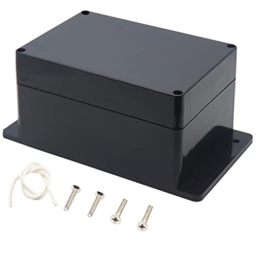 Junction Box, Zulkit Project Box Waterproof Dustproof IP65 ABS Universal Electrical Boxes Enclosure with Fixed Ear Black 6.30 x 4.33 x 3.54 inch (160 x 110 x 90 mm)(Pack of 1) - size: 6.30" x 4.33" x 3.54"(Pack of 1)