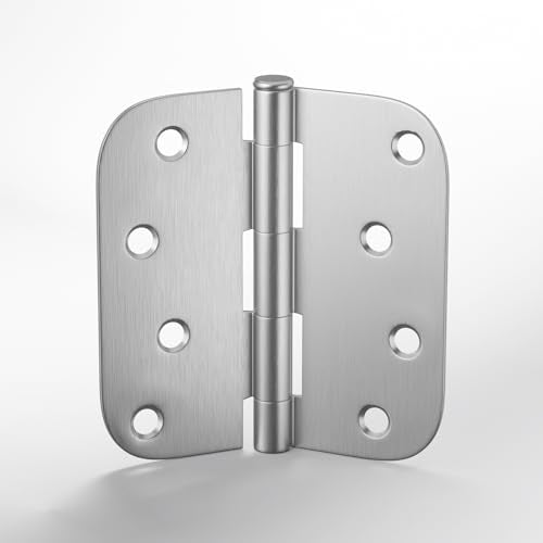 Goldenwarm 4 inch Brushed Nickel 12 Pack Door Hinges, 5/8" Radius Corners - color: Satin Nickel
