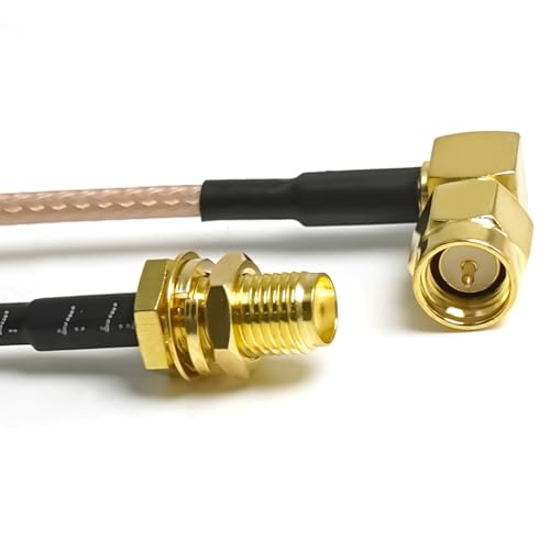 2PCS SMA Pigtail Cable, Right Angle SMA Male to SMA Female RG316 Antenna Jumper, Low Loss 6Inch(15cm) SMA Extension Coaxial Cable for Ham Radio,Router, FPV Drone