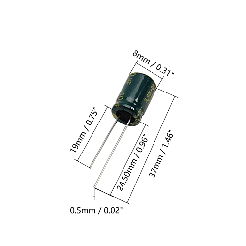 50Pcs Electrolytic Capacitor 10uF 400V with Aluminum Radial Leads - size: 10uF 400V 8x12mm