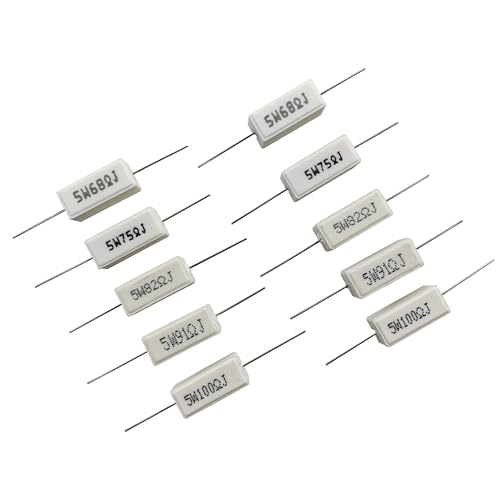 30 Values 5W Ceramic Cement Resistor Kit 0.01 Ohm - 100 Ohm - size: 0.01Ω-100Ω 60 PCS