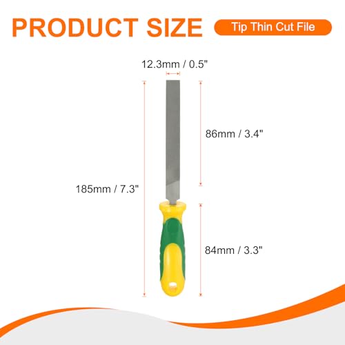 HARFINGTON 3pcs Flat Cut File 4" Double Cut Teeth High Carbon Steel Hand Rasp File with Plastic Handle for Metal Wood Deburring Removing - size: 4"