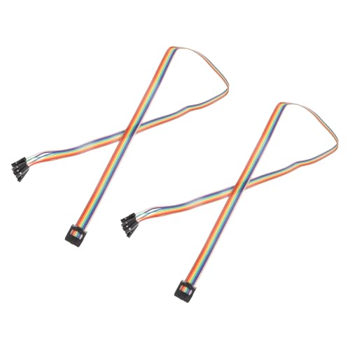 MECCANIXITY 2 Pcs IDC Rainbow Wire Flat Ribbon Cable FC-Female to 8P 19.6 Inch Length 2.54mm Pitch Breadboard Jumper Wires for Electronic Projects - size: 19.6 Inch, style: 8 Pin