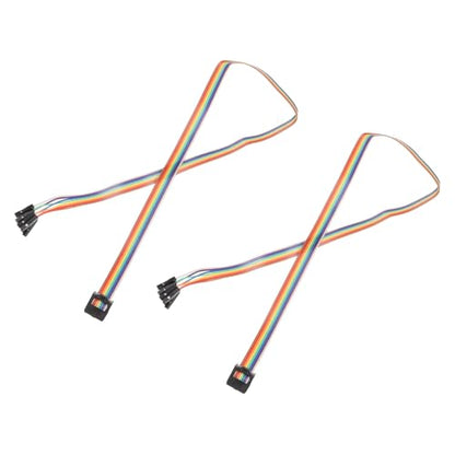 MECCANIXITY 2 Pcs IDC Rainbow Wire Flat Ribbon Cable FC-Female to 8P 19.6 Inch Length 2.54mm Pitch Breadboard Jumper Wires for Electronic Projects - size: 19.6 Inch, style: 8 Pin