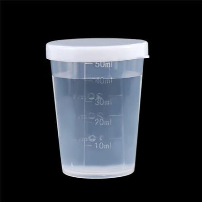 10Pcs 50ml Plastic Transparent Measuring Cups With Lid Test Calibration Liquid Container Measuring Tools
