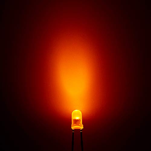 CHANZON 100 pcs 3mm Orange Diffused LED Diode Lights (DC 2V 20mA) - color: K) Orange-orange (100pcs)