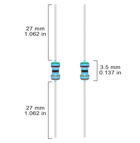 1/8W Metal Film Resistor Kit from 1 Ohm to 6.8M Ohm 48Values 1/8 Watt 1% Resistors Assortment - style: 1/8W