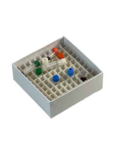 Cardboard Cryogenic Vials Storage Box Cryobox Freezer Box and Dividers 2ml 100well Pack of 5 - size: 2ML-100 Wells