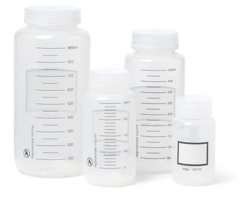 United Scientific® Unistore™ - Sample Containers with Lids - Polypropylene Wide Mouth Graduated Reagent Bottle - 16 Oz Bottles (500ml) Multi-Purpose Plastic Bottles with Lids, 1 Each - size: 16.9 Ounces