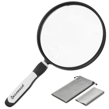 10X Large Magnifying Glass for Reading, 5.1" Handheld Magnifier