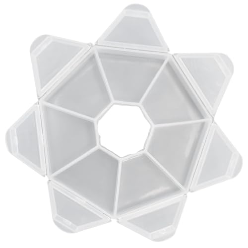 Cyrank 4pcs 7 Girds Bead Organizer, Clear Small Bead Organizers Jewelry Bead Storage Organizer Display Containers Case Box Mini Bead Storage Containers for Crafts Jewelry Screws Fishing Tackles