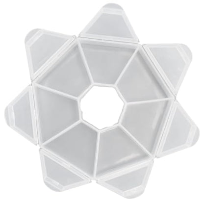 Cyrank 4pcs 7 Girds Bead Organizer, Clear Small Bead Organizers Jewelry Bead Storage Organizer Display Containers Case Box Mini Bead Storage Containers for Crafts Jewelry Screws Fishing Tackles