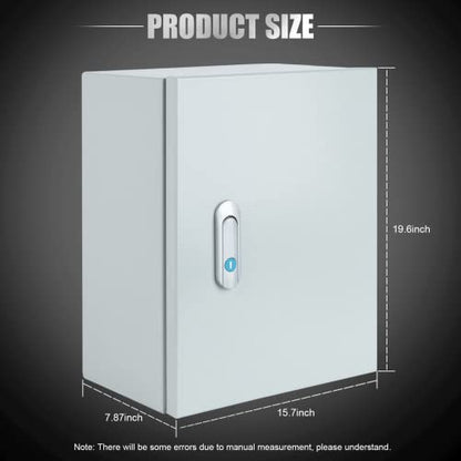 Steel Electrical Junction Box, Indoor&Outdoor Electrical Enclosure Box, Wall Mounted Waterproof&Dustproof Metal Box, Universal Electric Equipment Enclosure Box with Safety Locks and Mounting Plates - size: 20"×16"×8"