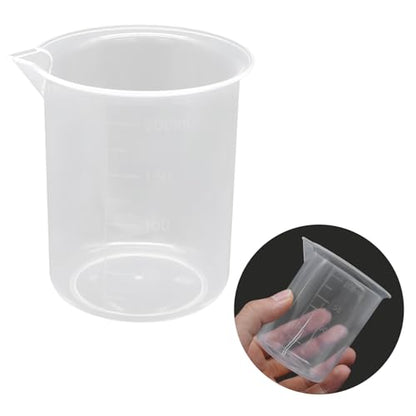 Waziaqoc 200ml/6.8oz Plastic Graduated Beaker, 6 Pack - size: 3.34 x 3.14 Inch
