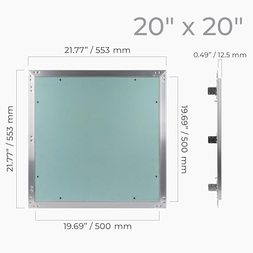 20" x 20" Drywall Access Panel – Waterproof Aluminum Frame Gypsum Hatch – Wall & Ceiling Inspection Door – Easy Install Removable Cover for Plumbing Electrical Utility & Ventilation Access - size: 20 x 20