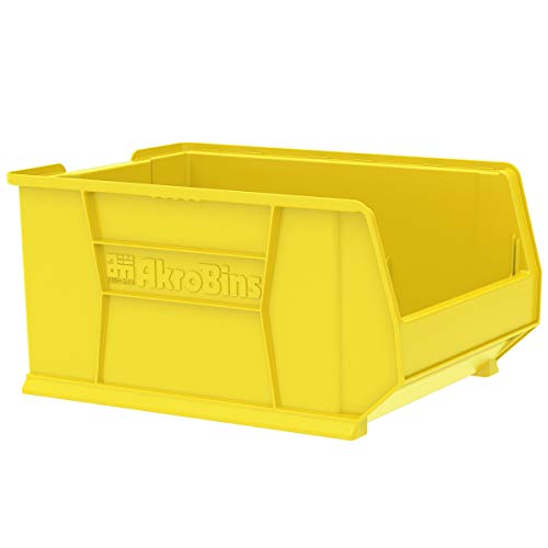 Akro-Mils 30289 Super-Size AkroBins Plastic Storage Bins, Space-Saving Stackable Bins for Garage, Classroom, Warehouse Organization, 24" L x 18" W x 12" H, Yellow, 1-Pack - color: Yellow, (1-Pack)