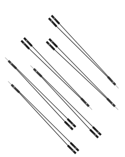 GELRHONR 20cm Black 24AWG 1 Male to 2 Famale Jumper Splitter Cable,6 Pack - color: 1M to 2F,Black