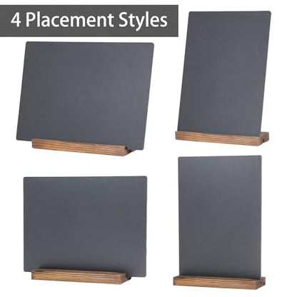 Desk Chalkboard Wood Sign Double-Sided Chalkboard with Wooden Base Decorative Chalkboards Message Blackboard (1 Pack 8.7x12) - size: 9"W x 11.5"H