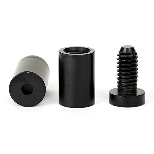 Sign Standoff 1/2" x 3/4", Sign Standoff Screw, Black Aluminum, for Acrylic, Glass, PVC, Glass Panel, Wood, Pack of 4