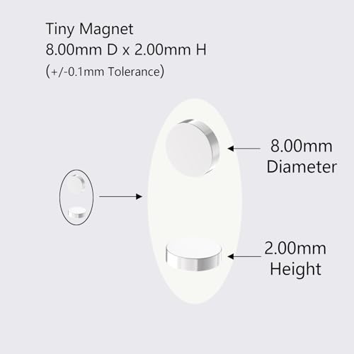 8x2mm Rare Earth N52 Magnets,300 Pack Small Refrigerator Neodymium Magnet for Crafts, Whiteboard, Kitchen,Cabinet,Fridge,Mini Strong Permanent Disc Magnet, 2.4lbs Pull Force Magnets - size: 8mm D x 2mm H