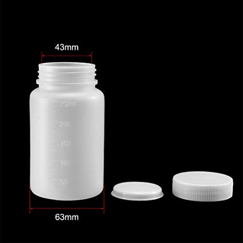 uxcell Plastic Lab Chemical Reagent Bottle 250ml/8.5oz Wide Mouth Sample Sealing Liquid Storage Container 2pcs - size: 250ml/8.5oz 2pcs