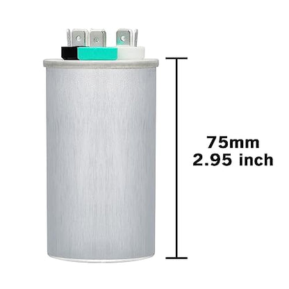 VEXUNGA 20/5 uF 20+5 MFD 370V or 440V Dual Run Start Round A/C Capacitor 20 5 uF 370 440 Volt VAC CBB65 Air Conditioner Capacitors for AC Unit Fan Motor Start or Heat Pump or Condenser Straight Cool - style: [V03] 20+5 uF Round